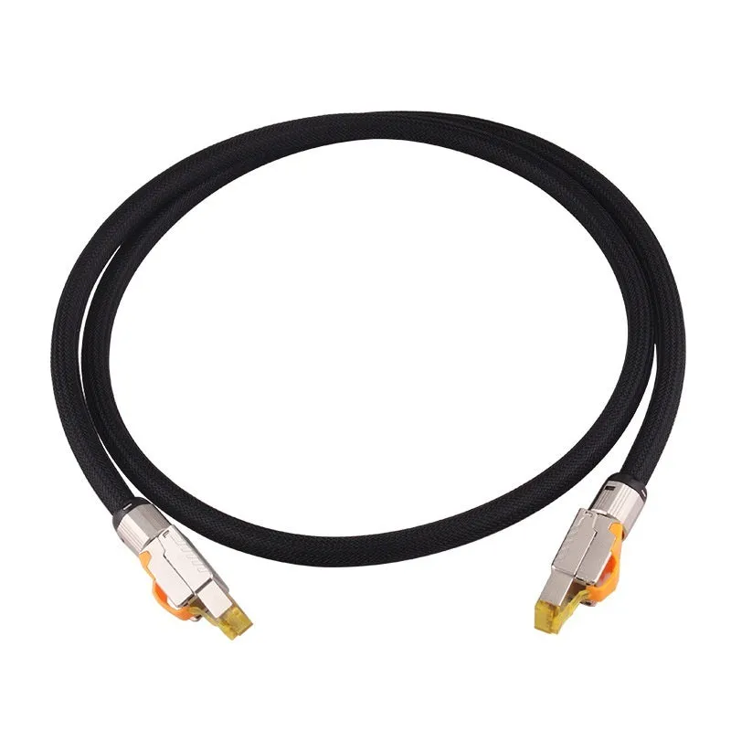 Double shielded Class 8 rubber network jumper in yellow, 0.5m length, for e-sports broadband use
