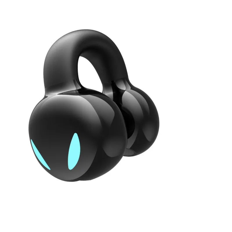 Clip-on Bluetooth headset YX03 in black silicone with simple style clip design for calls and music.