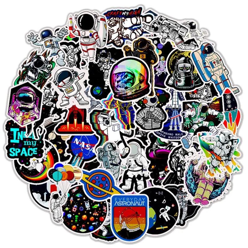 Cartoon graffiti stickers in assorted styles with waterproof matte finish, 3-6cm, 50 sheets per bag