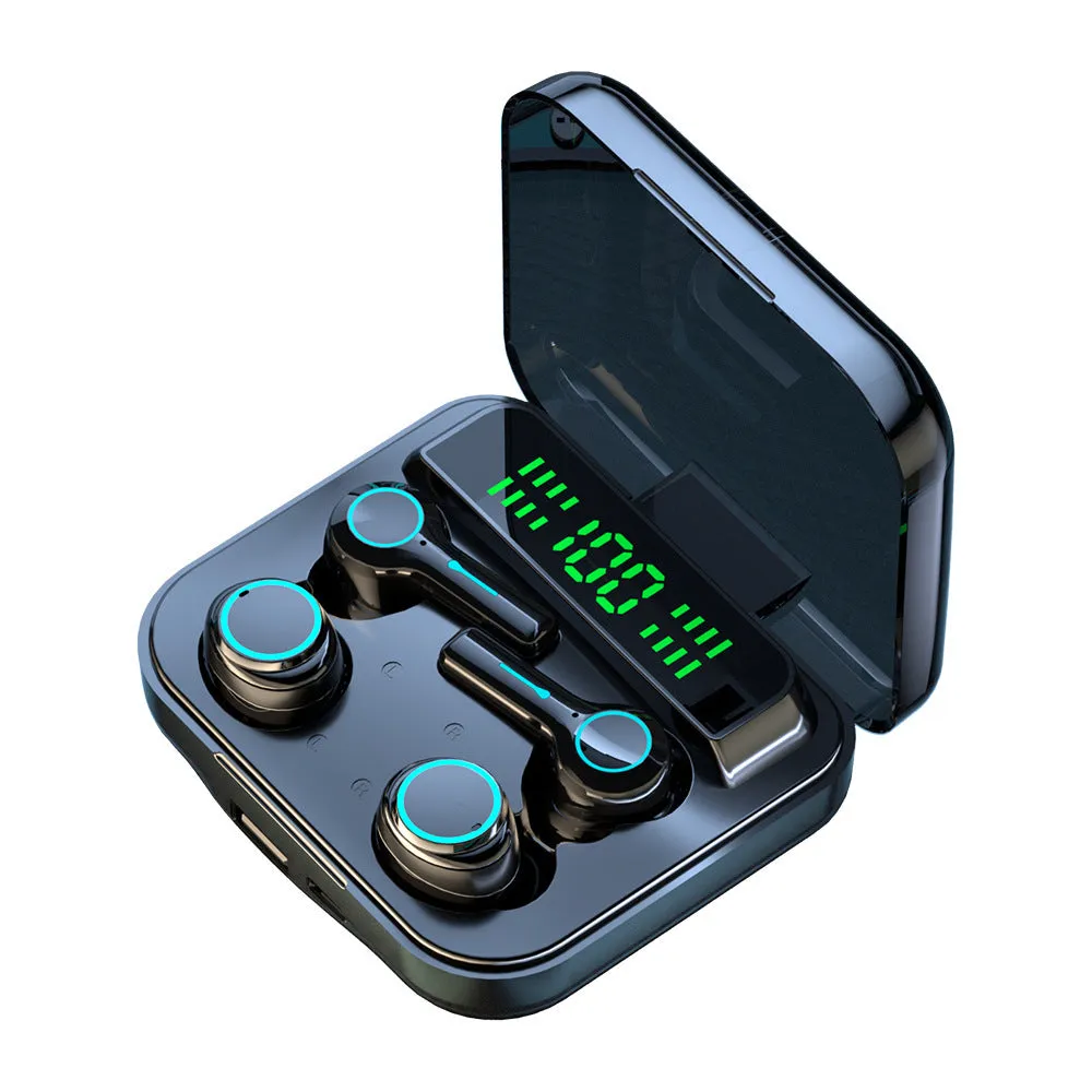 Fashion New M56 Bluetooth Headset in Black with digital display and breathing light
