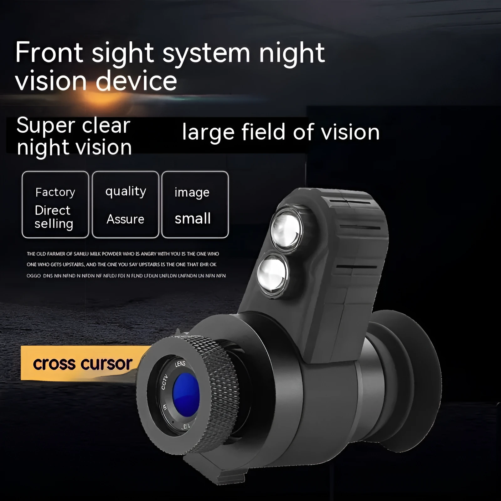 Head-mounted infrared monocular night vision telescope Model E with compact 11x11x6cm size