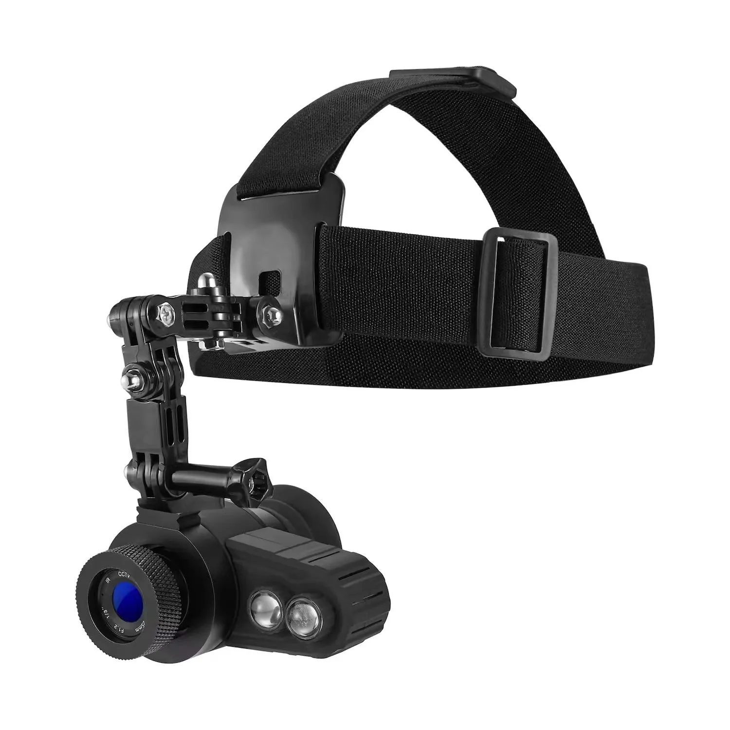 Head-mounted infrared monocular night vision telescope Model E with compact 11x11x6cm size