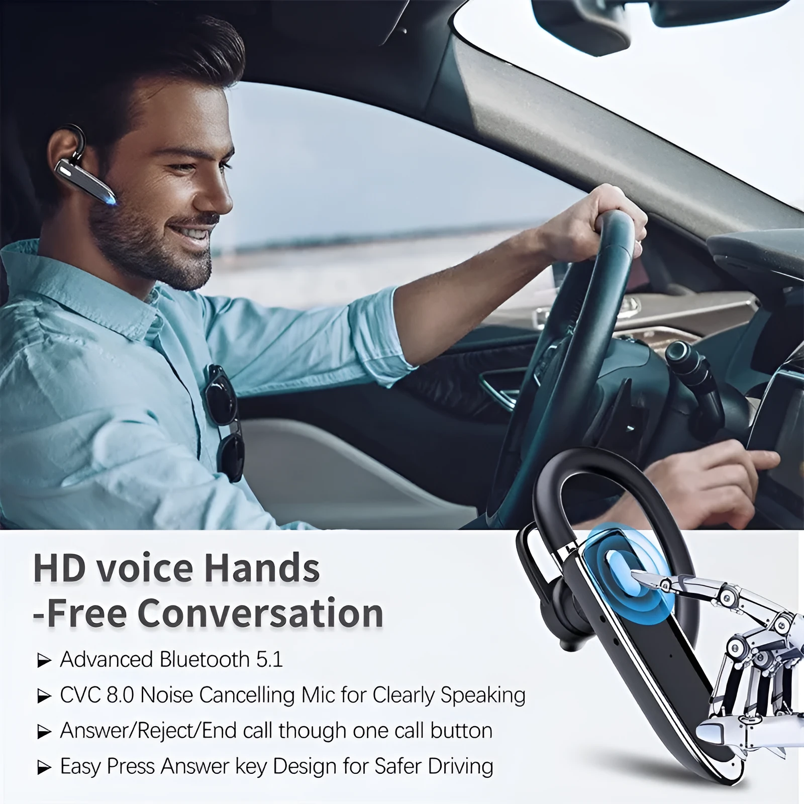Wireless Bluetooth headset YYK5302 ear-mounted digital display waterproof noise reduction