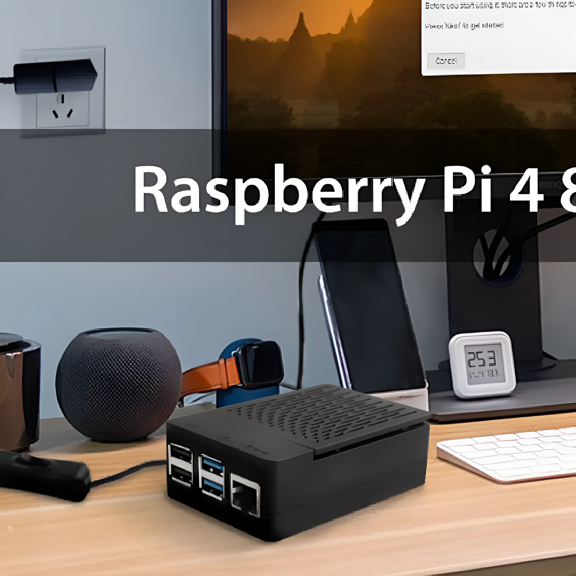 Black ABS plastic protective case for Raspberry Pi 4 with fan support and ventilation slots