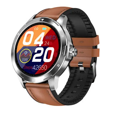 Smart waterproof silicone sports bracelet with a circular 1.28-inch IPS screen displaying information.