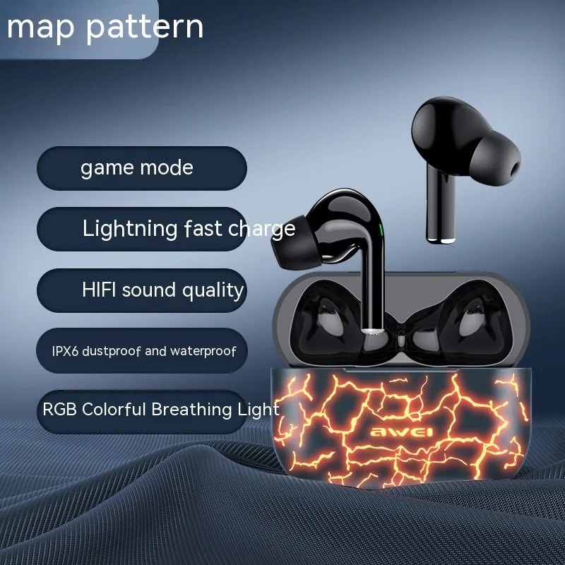 Private Model TWS e-sports Bluetooth wireless headset with Jerry chip, plastic housing, and breathing light on side