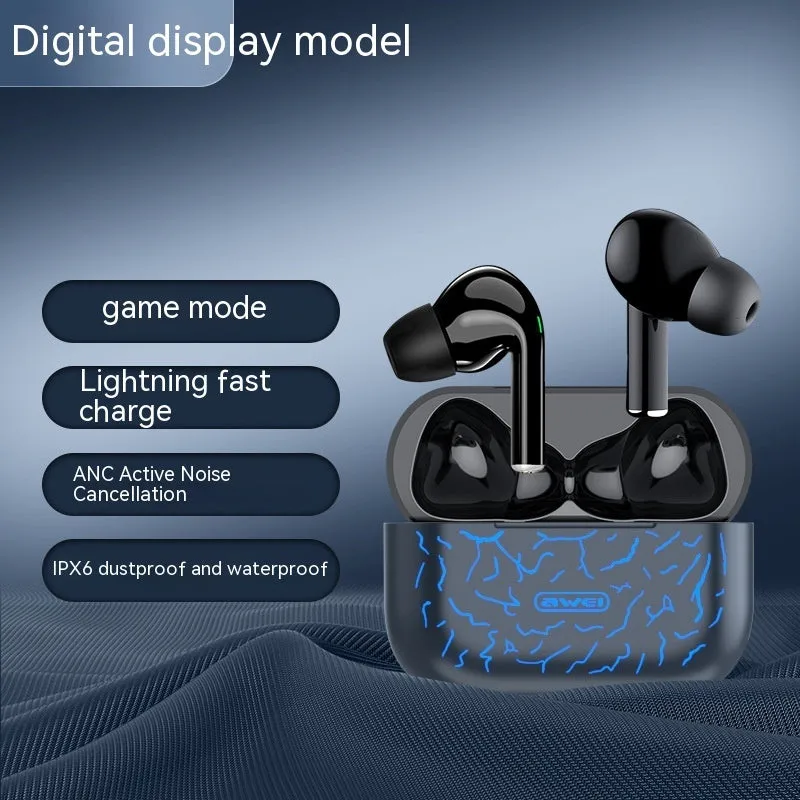 Private Model TWS e-sports Bluetooth wireless headset with Jerry chip, plastic housing, and breathing light on side