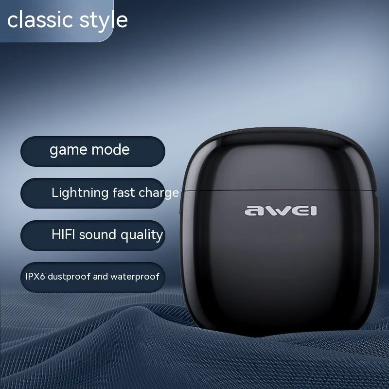 Private Model TWS e-sports Bluetooth wireless headset with Jerry chip, plastic housing, and breathing light on side