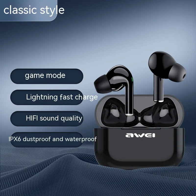 Private Model TWS e-sports Bluetooth wireless headset with Jerry chip, plastic housing, and breathing light on side