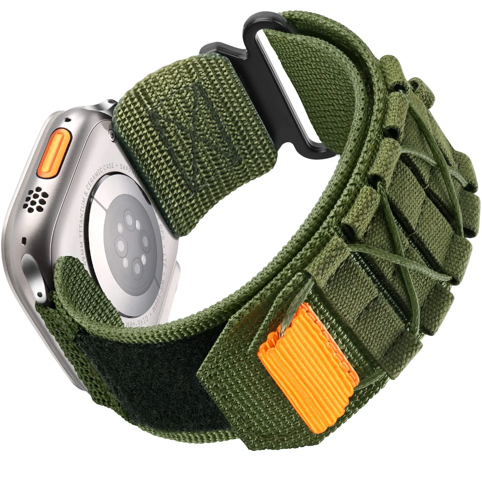 Apple Watch nylon canvas loop strap in five colours for 38/40/41mm and 42/44/45/49mm sizes