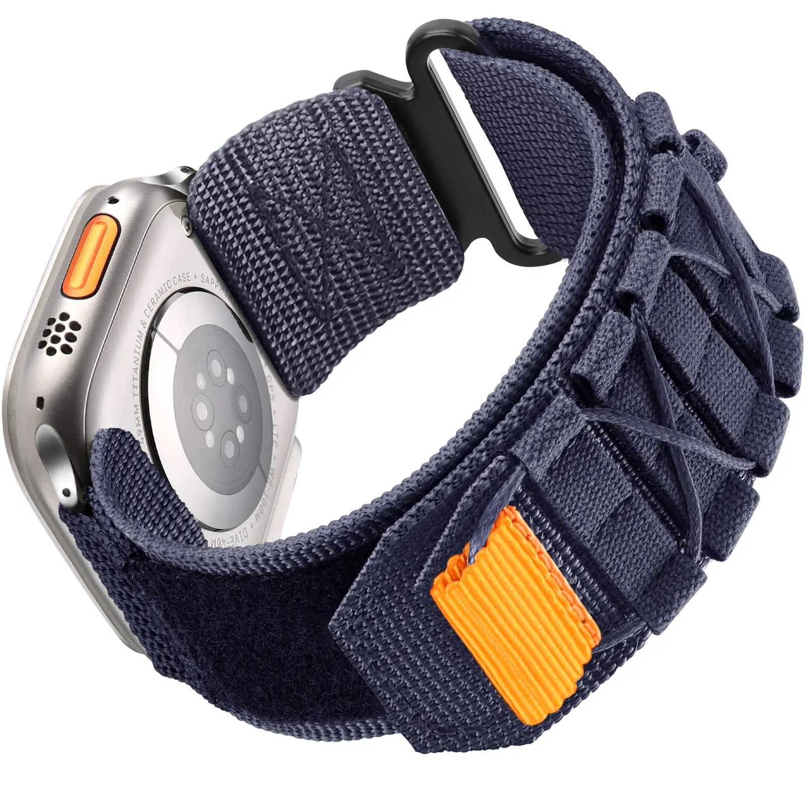 Apple Watch nylon canvas loop strap in five colours for 38/40/41mm and 42/44/45/49mm sizes