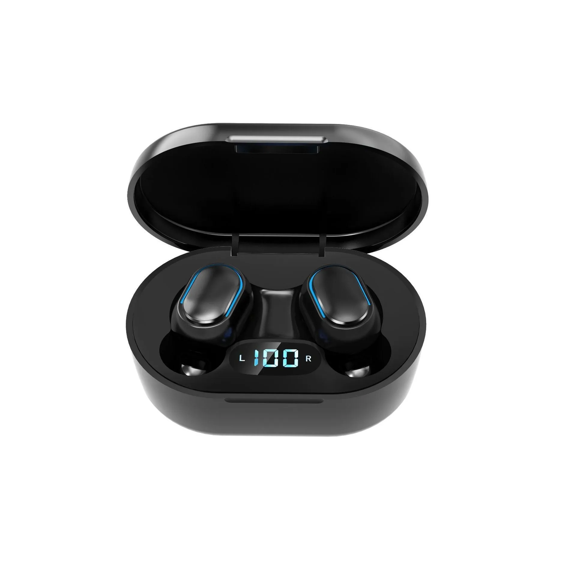 New E7S wireless binaural mini in-ear sports Bluetooth headset with ear hook design in black