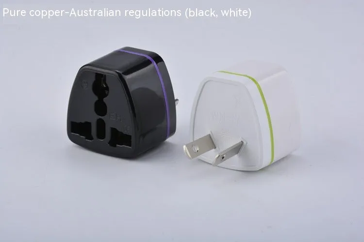 Pure copper global travel adapter plug in white, converting British and European standards, 10A 2500W