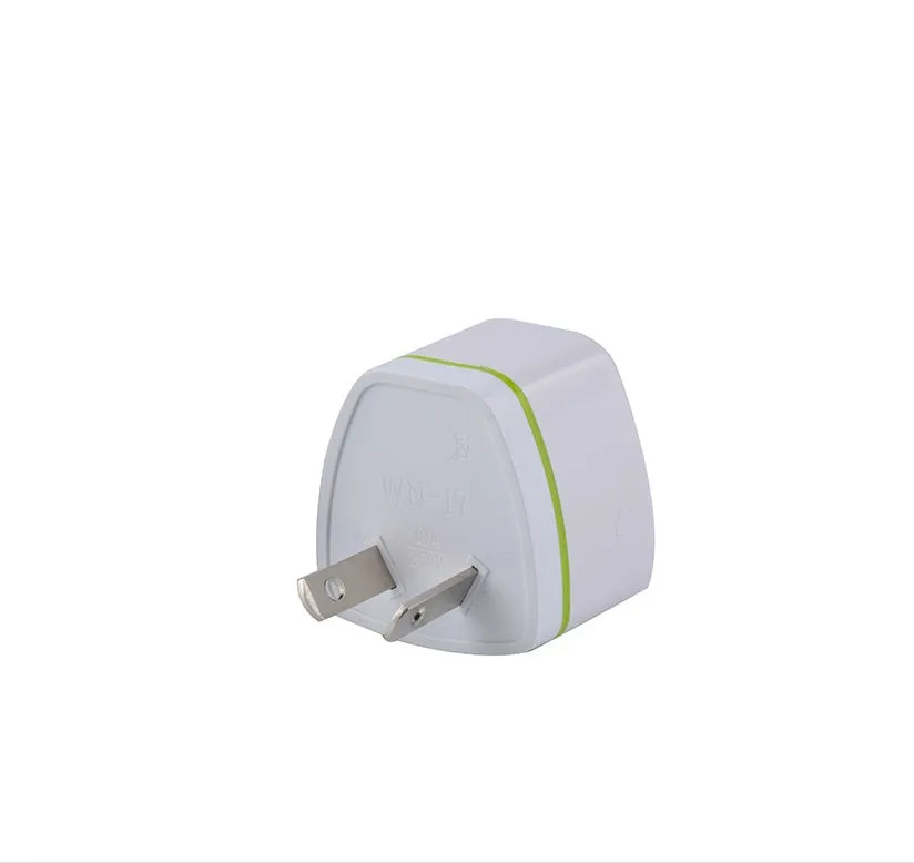 Pure copper global travel adapter plug in white, converting British and European standards, 10A 2500W