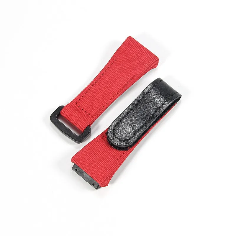 Mini Matt Dragon canvas waterproof watch strap 25mm interface for Richard RM50 RM53 Miller in black with screws