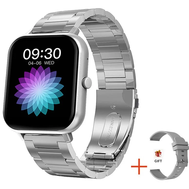 ZL54C Smart Watch in black with AMOLED screen displaying health metrics