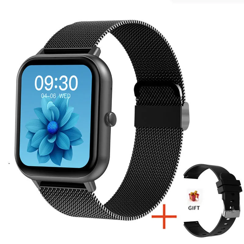 ZL54C Smart Watch in black with AMOLED screen displaying health metrics