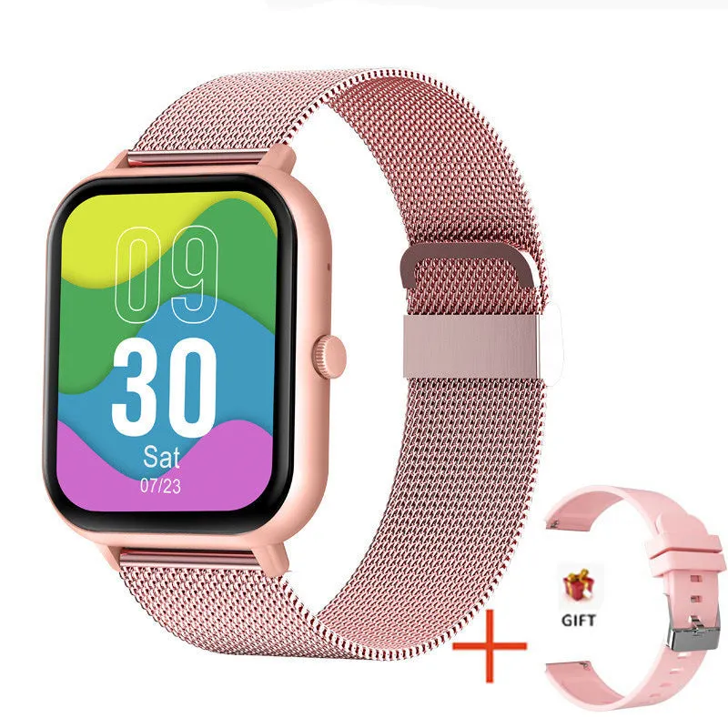 ZL54C Smart Watch in black with AMOLED screen displaying health metrics