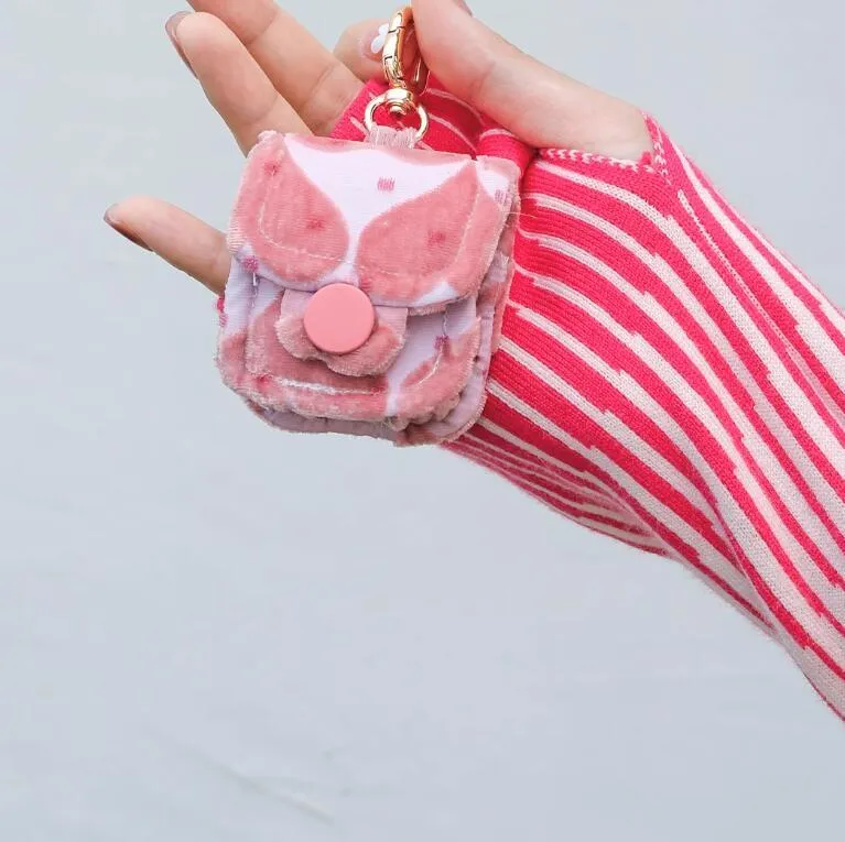 Silicone earphone bag for Apple AirPods with rose love hanging ornament and cartoon design
