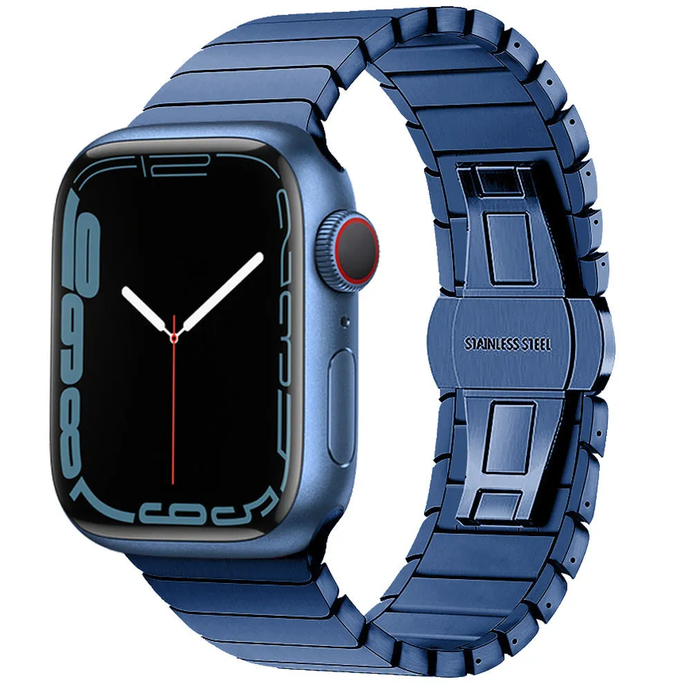 One bead bamboo joint butterfly clasp stainless steel strap for Apple Watch 38/40/41mm 42/44/45/49mm