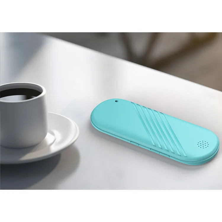 White Noise Gas Bone Conduction Sense Card Timing Bluetooth Speaker in black, white, sky blue, and pink