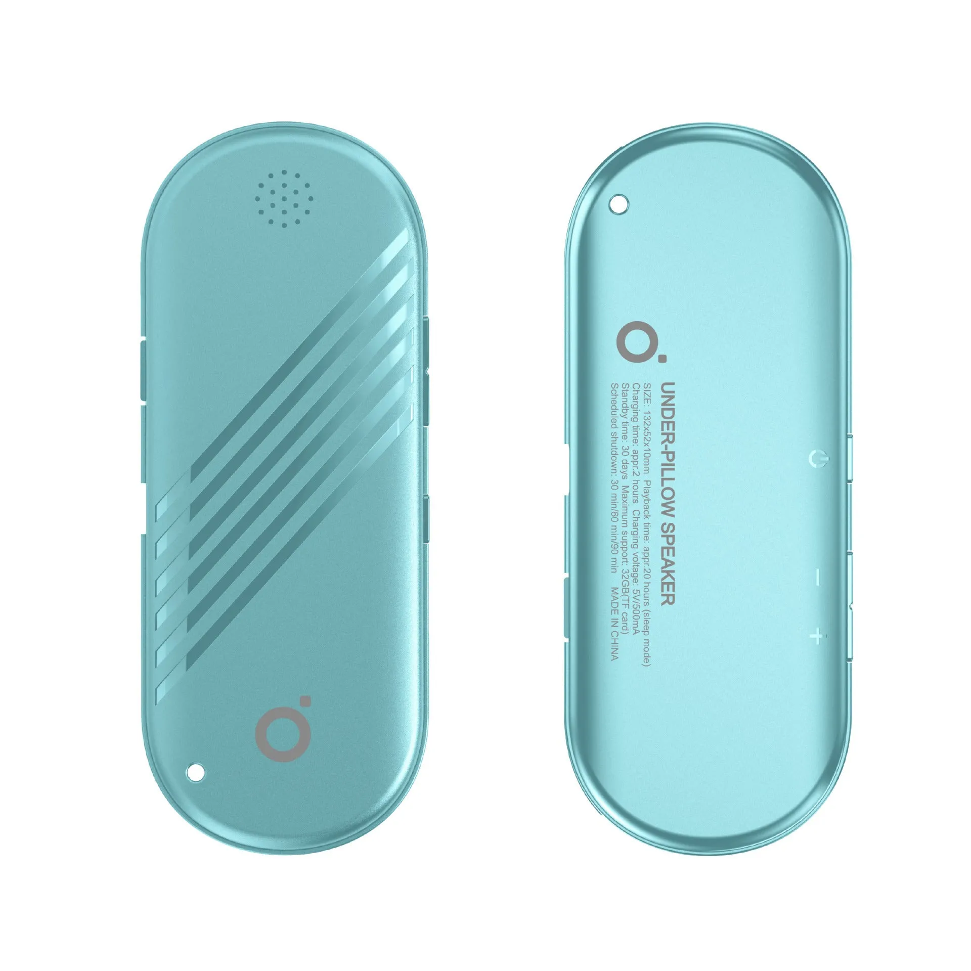 White Noise Gas Bone Conduction Sense Card Timing Bluetooth Speaker in black, white, sky blue, and pink