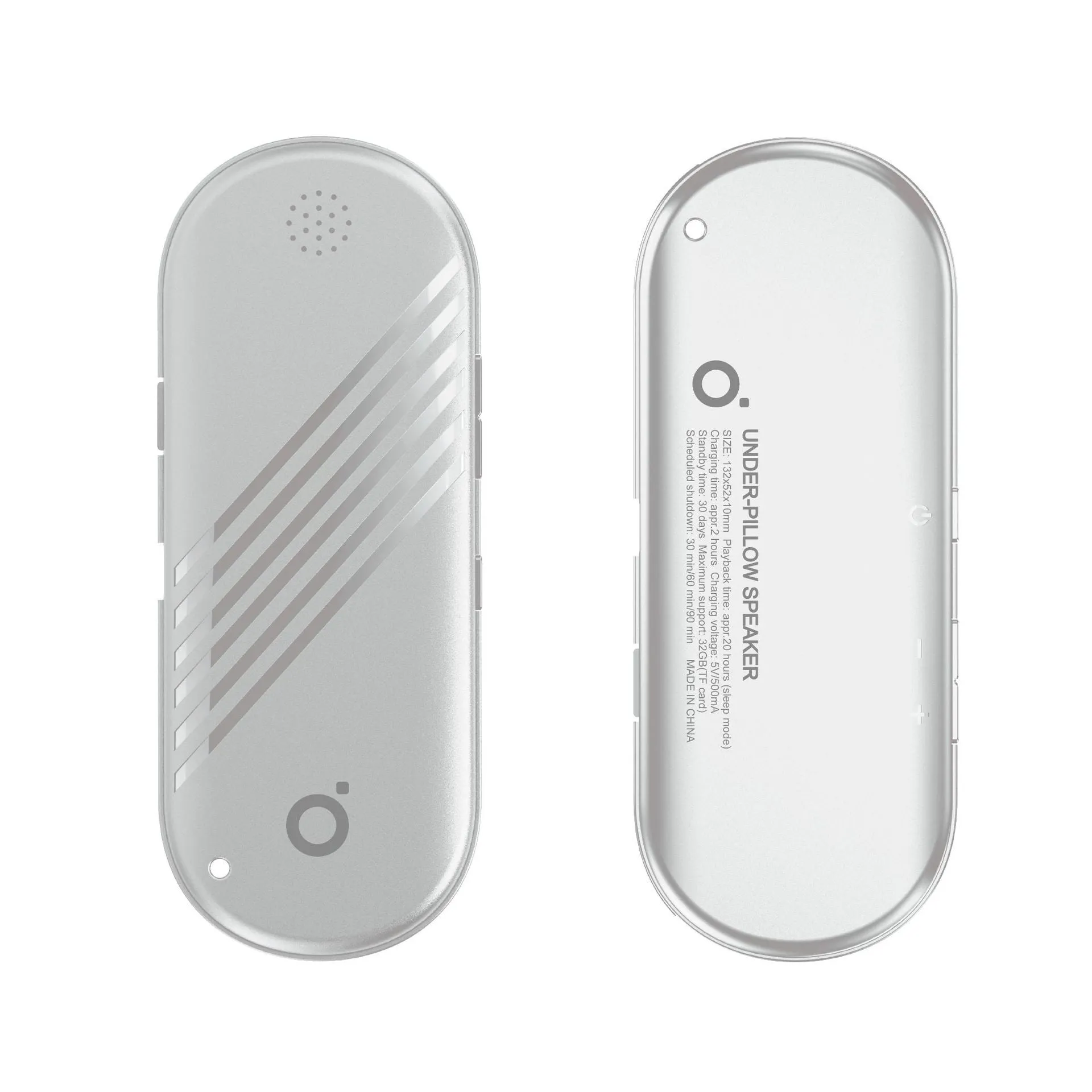 White Noise Gas Bone Conduction Sense Card Timing Bluetooth Speaker in black, white, sky blue, and pink