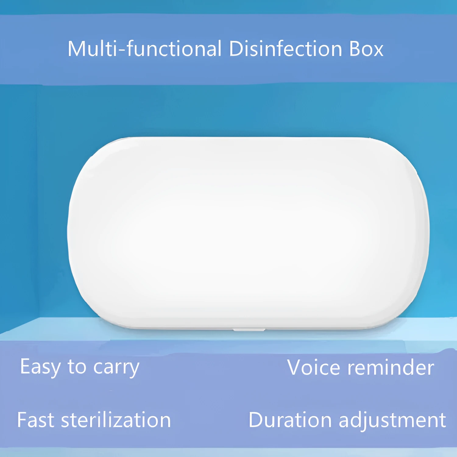White UV steriliser and wireless charging box for mobile phones and small items