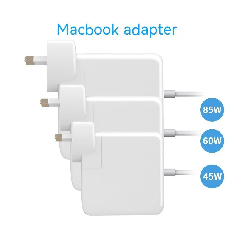 Laptop power charger 45W 60W 85W with L head and T head options and British Standard plug