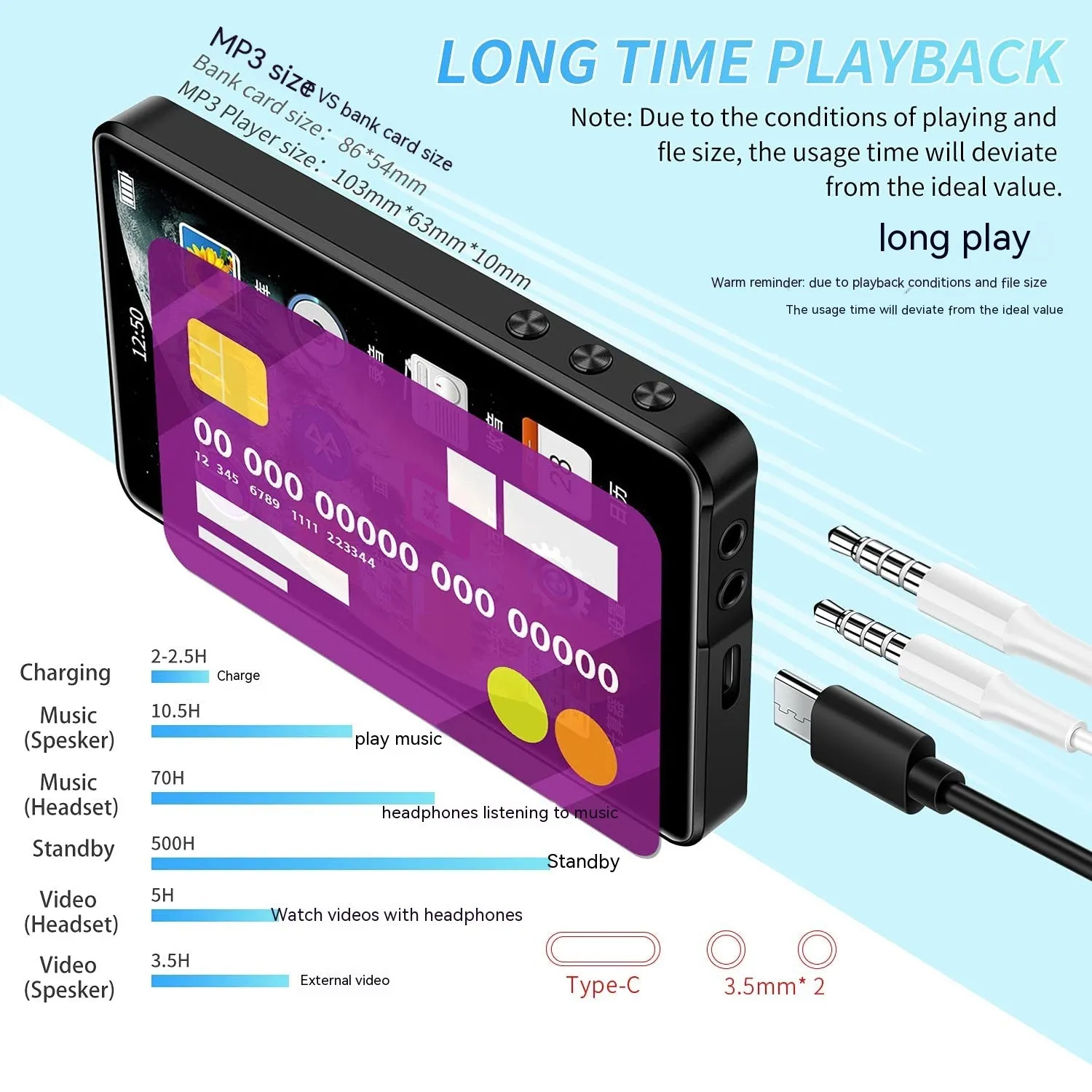 X20 Bluetooth touch screen MP3 MP4 Walkman with 4-inch display, 16GB storage, and black body