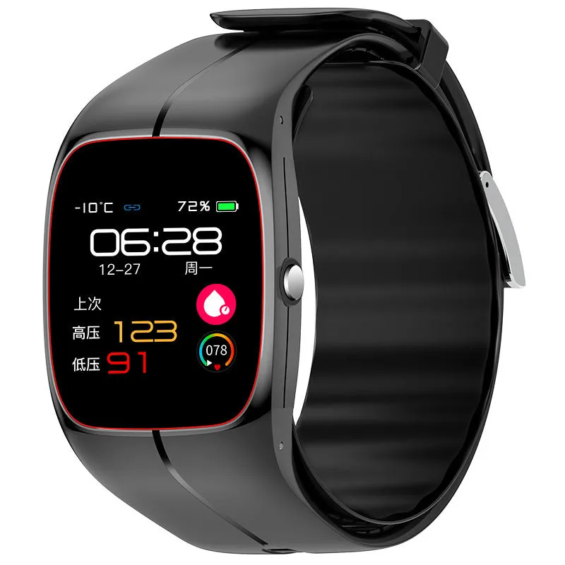 P20 Smart Watch in black showing health monitoring functions on TFT screen
