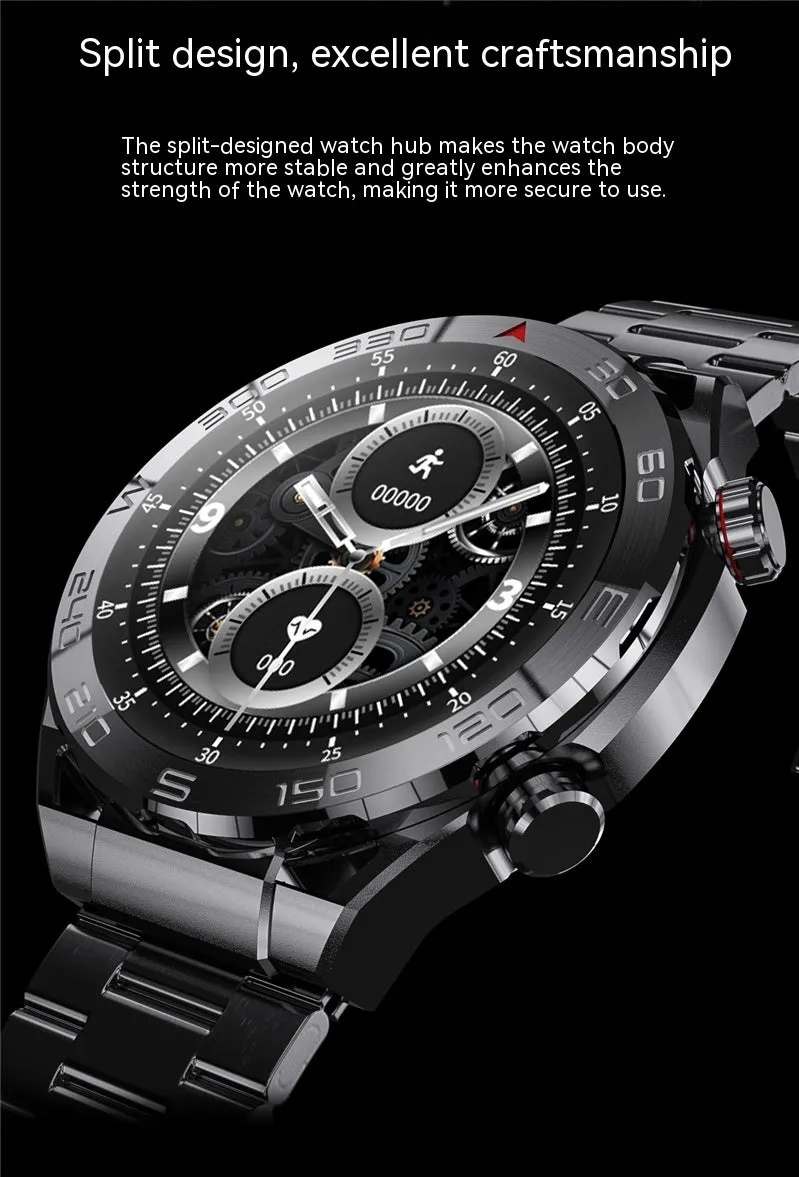 Smart watch with 1.5-inch IPS screen, Bluetooth calling, blood oxygen detection, silicone band in black silver gold blue