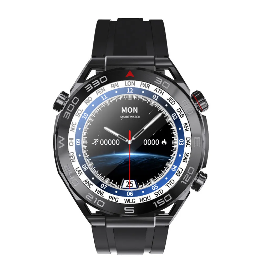 Smart watch with 1.5-inch IPS screen, Bluetooth calling, blood oxygen detection, silicone band in black silver gold blue