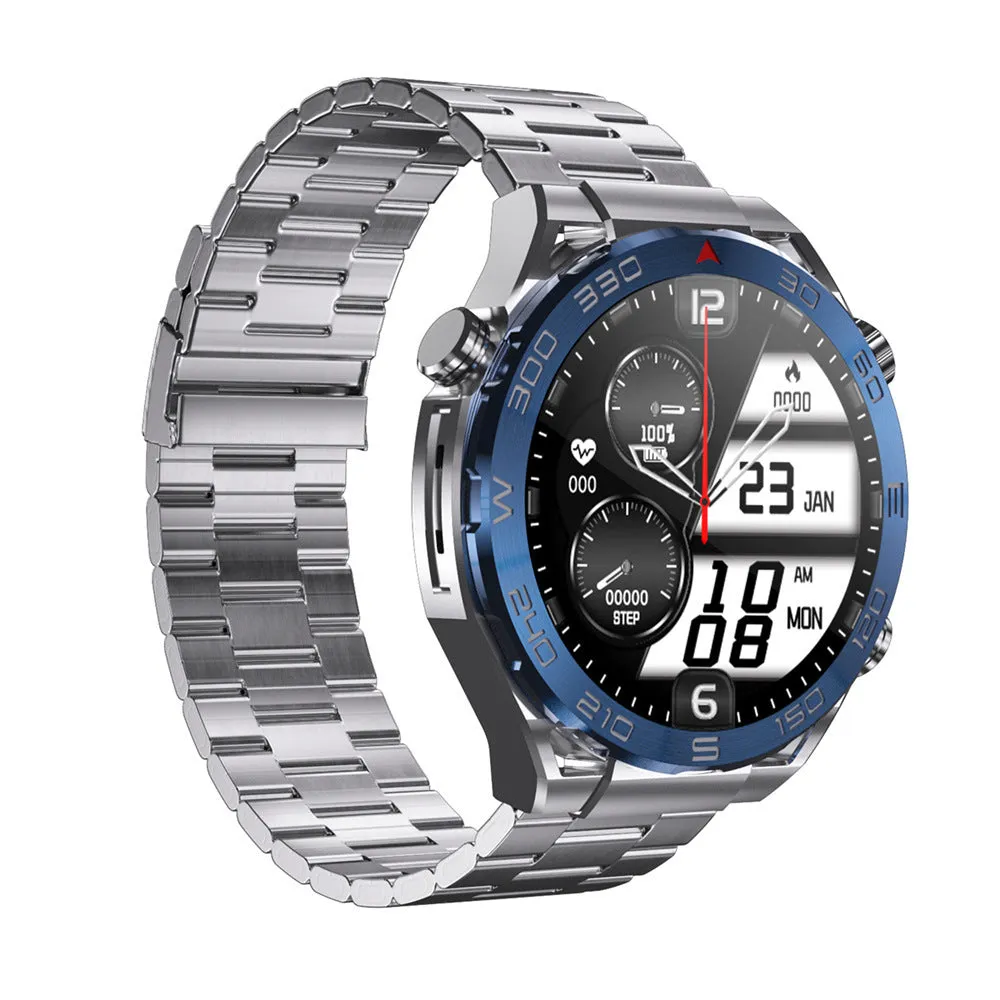 Smart watch with 1.5-inch IPS screen, Bluetooth calling, blood oxygen detection, silicone band in black silver gold blue
