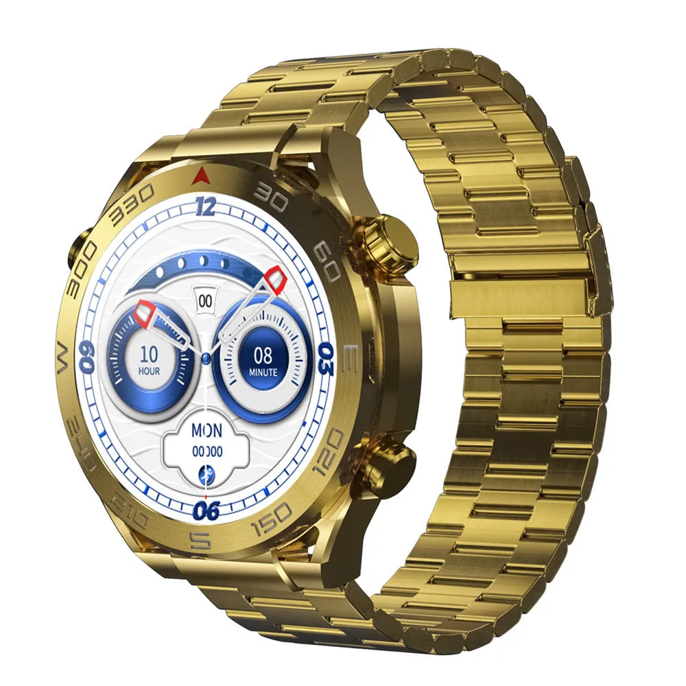 Smart watch with 1.5-inch IPS screen, Bluetooth calling, blood oxygen detection, silicone band in black silver gold blue