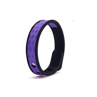 Silicone Balance Energy Waterproof Anti-static Bracelet in diamond shape, unisex sports wristband, monochrome black option