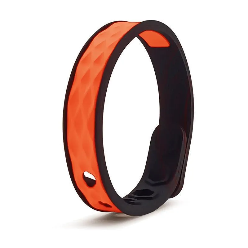 Silicone Balance Energy Waterproof Anti-static Bracelet in diamond shape, unisex sports wristband, monochrome black option