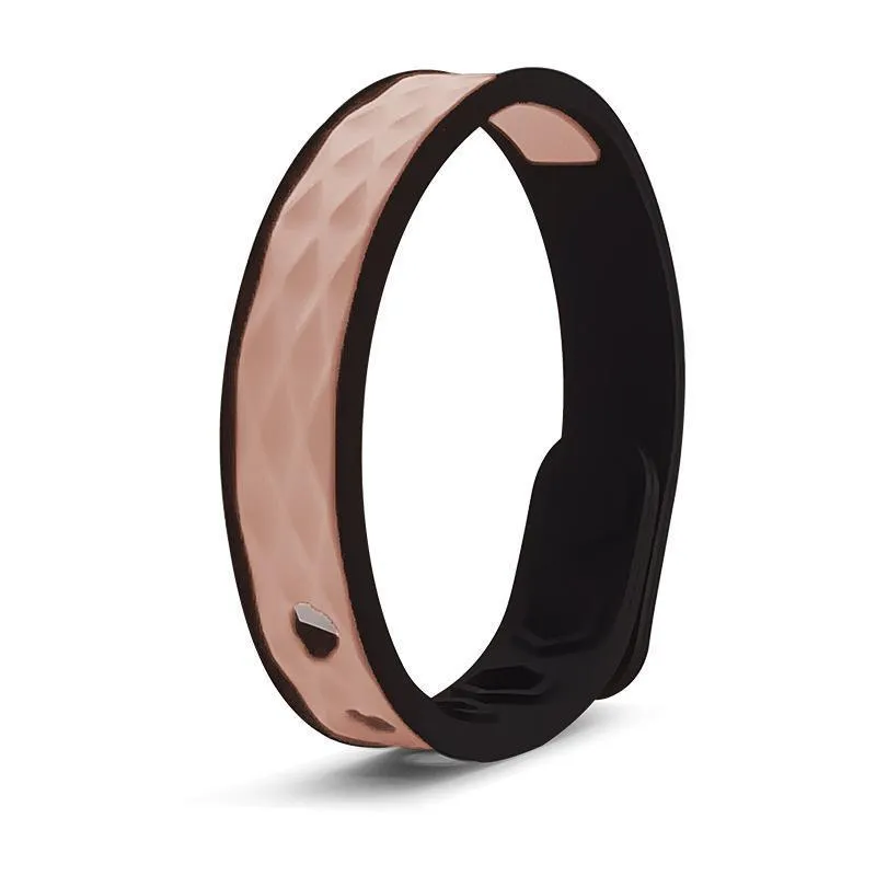 Silicone Balance Energy Waterproof Anti-static Bracelet in diamond shape, unisex sports wristband, monochrome black option