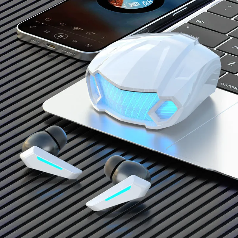 Wireless binaural TWS gaming earbuds with digital display in black, white, and yellow