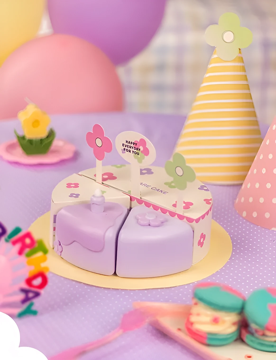 Maktoub Split Ring Cake Bluetooth Speaker in Pink and Violet colours, silicone and ABS build, creative gift for couples