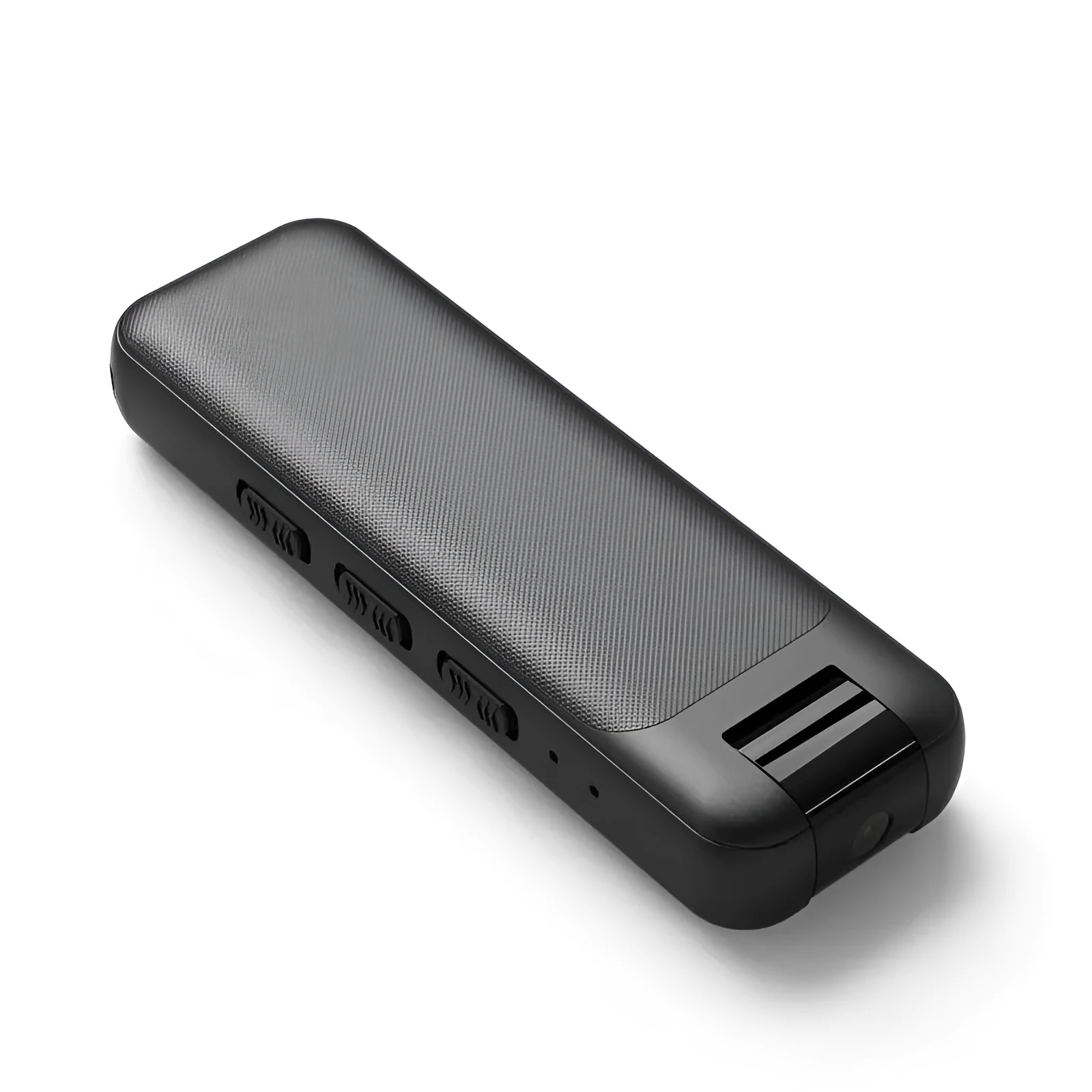 Black ABS recording pen with one-button operation and 50-metre noise reduction range