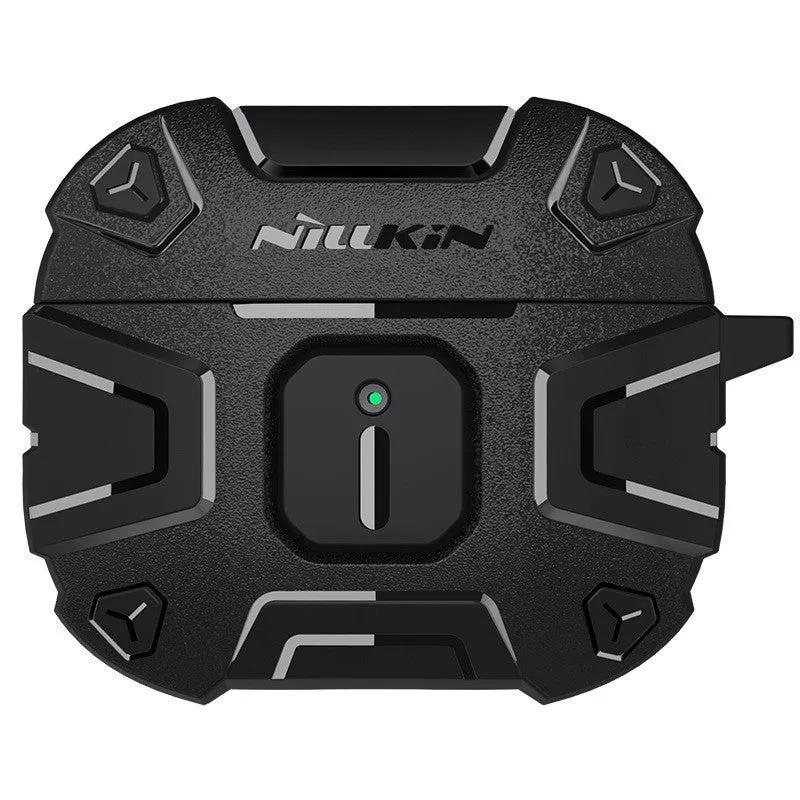 Black TPU silicone drop-resistant battle shield protective case for AirPods 3, soft shell jacket style