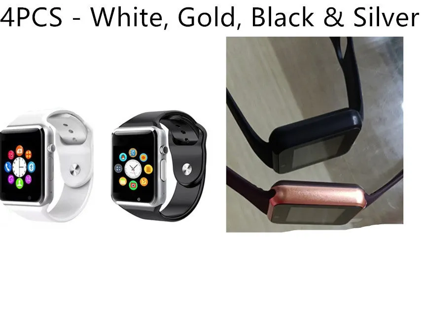 A1 Smart Watch in multiple colours on wrist showing 1.54-inch touch screen and camera.