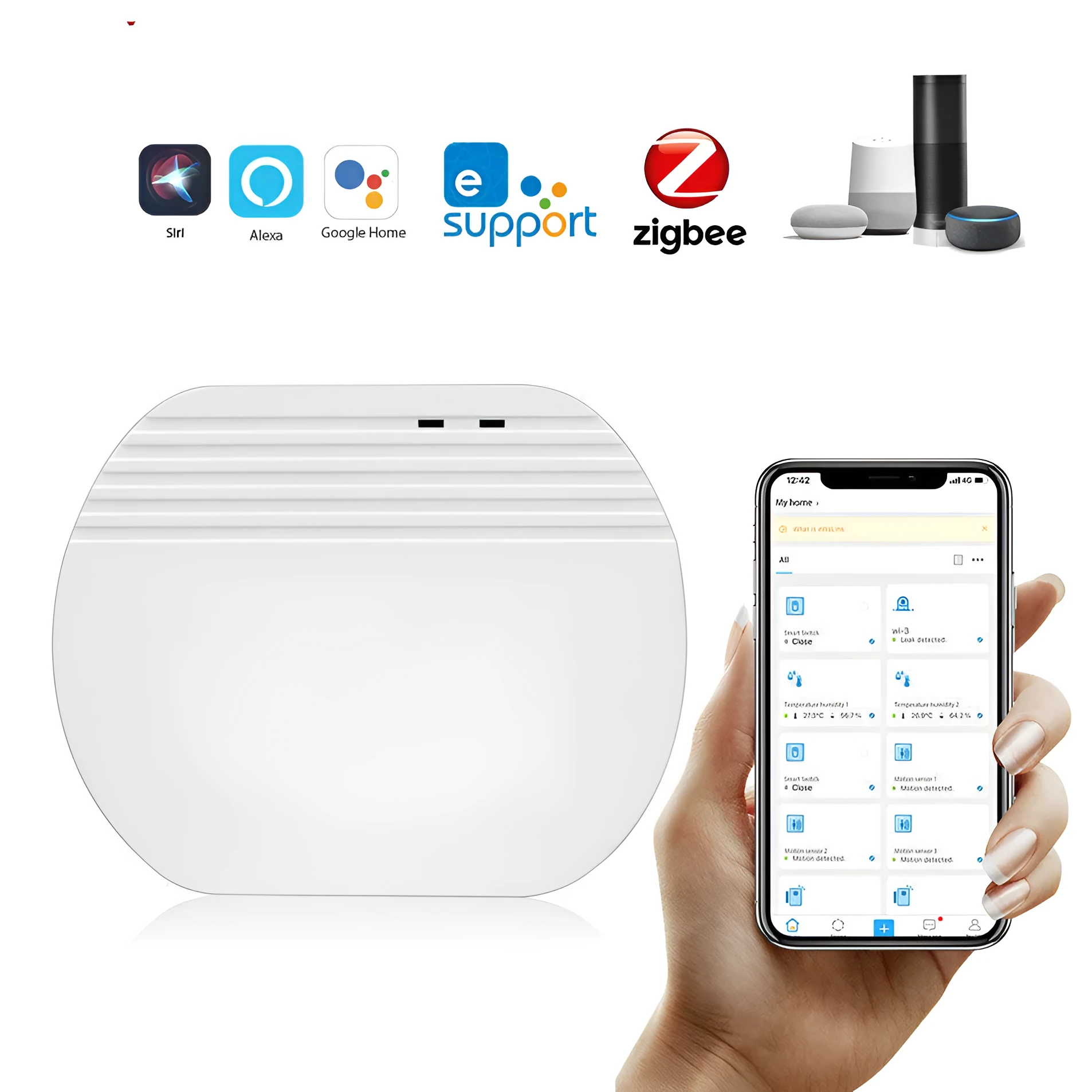 Smart Home Wireless Gateway Zigbee 3.0 Hub Compatible With SONOFF and EWelink Devices Remote Control via App Wi-Fi 2.4G and 4G Mini White Gateway for Switches Sensors Dimmers and Smart Scenes