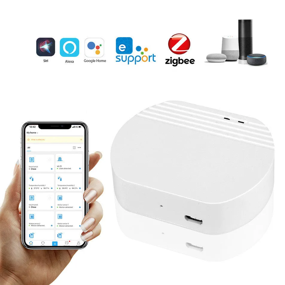 Smart Home Wireless Gateway Zigbee 3.0 Hub Compatible With SONOFF and EWelink Devices Remote Control via App Wi-Fi 2.4G and 4G Mini White Gateway for Switches Sensors Dimmers and Smart Scenes