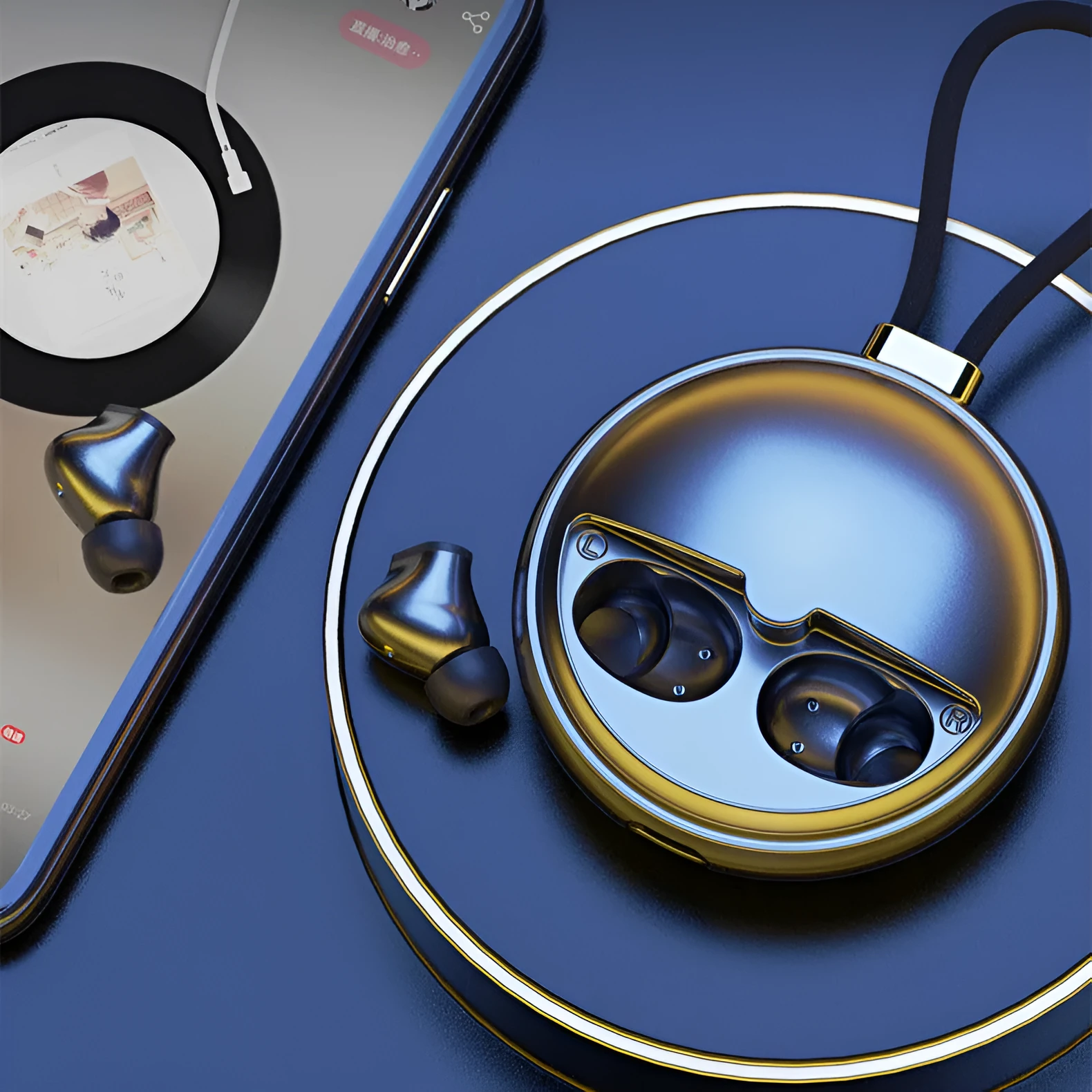 Wireless Bluetooth headset with noise reduction, wireless charging, power display, in black or red