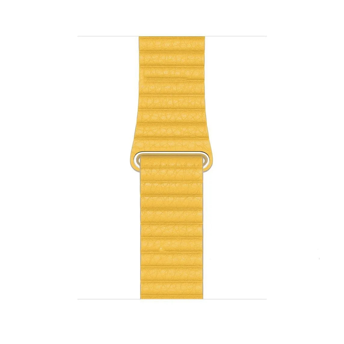 Genuine leather magnetic absorption strap for Apple Watch fitted on wrist, saddle brown colour