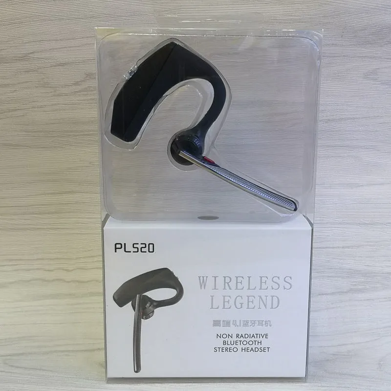 Black plastic stereo Bluetooth sports headphones with a large battery and call function.