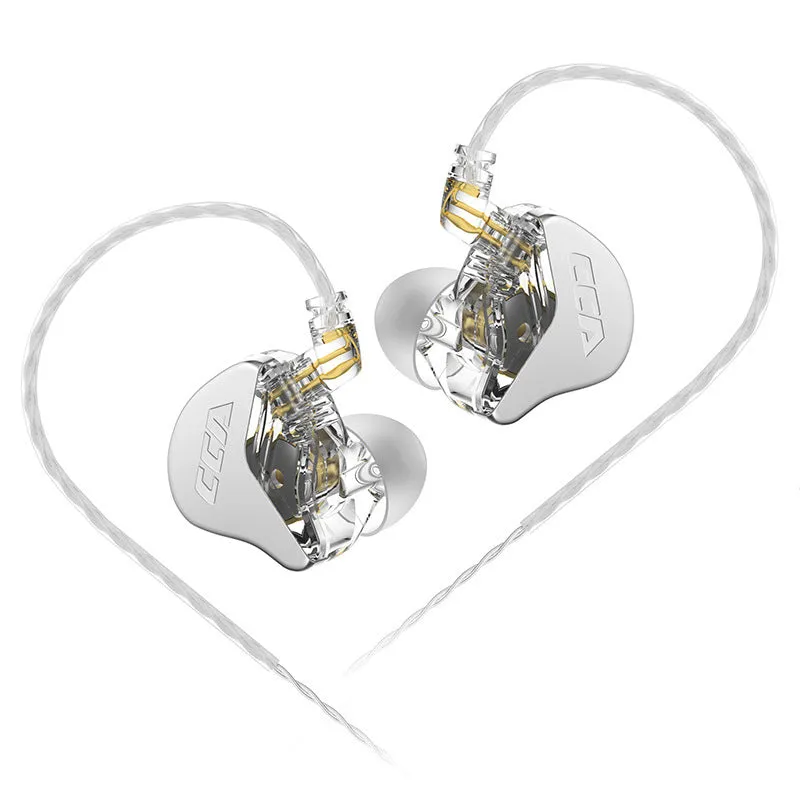 Tuned dynamic in-ear HIFI wired headset with moving coil driver, oxygen-free copper cable, and silicone eartips in translucent black finish
