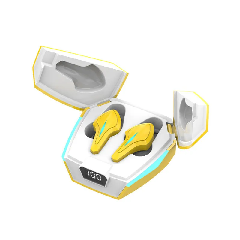 Bluetooth headset in earplug style with scissors door design for gaming